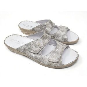 David Tate Slide Sandals Women's 13N Italian Leather Adjustable Walking
